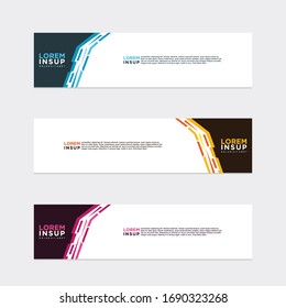 modern style of web banner template
-abstract geometric web design banner template isolated on dark grey background