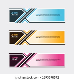 modern style of web banner template
-abstract geometric web design banner template isolated on dark grey background