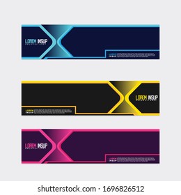 modern style of web banner template
-abstract geometric web design banner template isolated on dark grey background