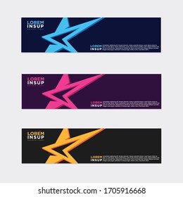 modern style of web banner template
-abstract geometric web design banner template isolated on dark grey background