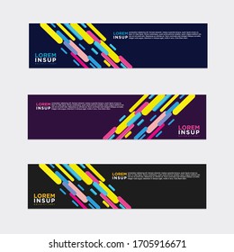 estilo moderno de plantilla de banner web
-plantilla de banner de diseño geométrico abstracto aislada en fondo gris oscuro