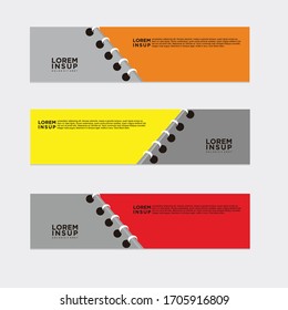 estilo moderno de plantilla de banner web
-plantilla de banner de diseño geométrico abstracto aislada en fondo gris oscuro
