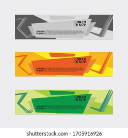 estilo moderno de plantilla de banner web
-plantilla de banner de diseño geométrico abstracto aislada en fondo gris oscuro