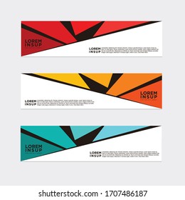 modern style of web banner template
-abstract geometric web design banner template isolated on dark grey background