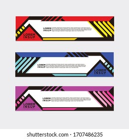 modern style of web banner template
-abstract geometric web design banner template isolated on dark grey background