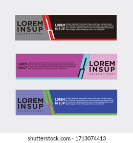 estilo moderno de plantilla de banner web
-plantilla de banner de diseño geométrico abstracto aislada en fondo gris oscuro