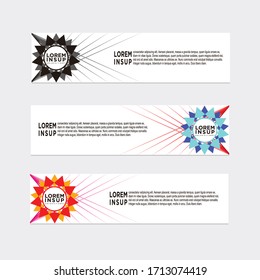 moderne Webbanner-Vorlage
-abstrakte geometrische Webdesign-Banner-Vorlage einzeln auf dunkelgrauem Hintergrund