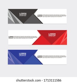 estilo moderno de plantilla de banner web
-plantilla de banner de diseño geométrico abstracto aislada en fondo gris oscuro
