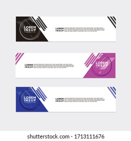 estilo moderno de plantilla de banner web
-plantilla de banner de diseño geométrico abstracto aislada en fondo gris oscuro