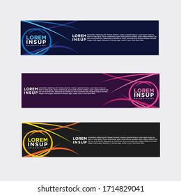 estilo moderno de plantilla de banner web
-plantilla de banner de diseño geométrico abstracto aislada en fondo gris oscuro