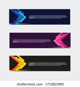 estilo moderno de plantilla de banner web
-plantilla de banner de diseño geométrico abstracto aislada en fondo gris oscuro