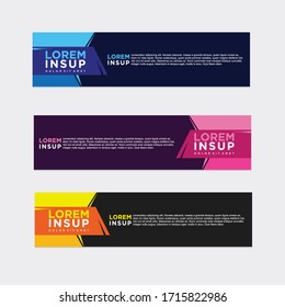 modern style of web banner template
-abstract geometric web design banner template isolated on dark grey background