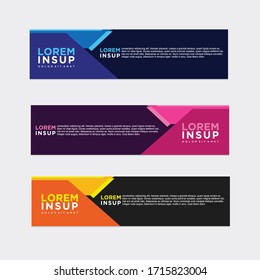 modern style of web banner template
-abstract geometric web design banner template isolated on dark grey background
