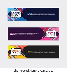 estilo moderno de plantilla de banner web
-plantilla de banner de diseño geométrico abstracto aislada en fondo gris oscuro