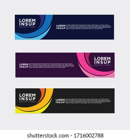 estilo moderno de plantilla de banner web
-plantilla de banner de diseño geométrico abstracto aislada en fondo gris oscuro