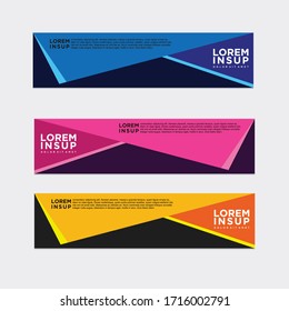 modern style of web banner template
-abstract geometric web design banner template isolated on dark grey background