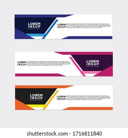 estilo moderno de plantilla de banner web
-plantilla de banner de diseño geométrico abstracto aislada en fondo gris oscuro