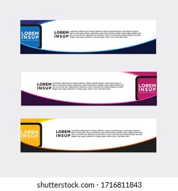 modern style of web banner template -abstract geometric web design banner template isolated on dark grey background
