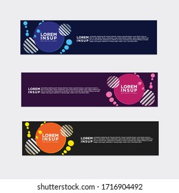 modern style of web banner template
-abstract geometric web design banner template isolated on dark grey background