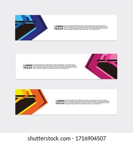 modern style of web banner template
-abstract geometric web design banner template isolated on dark grey background