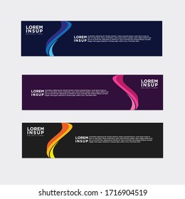 estilo moderno de plantilla de banner web
-plantilla de banner de diseño geométrico abstracto aislada en fondo gris oscuro