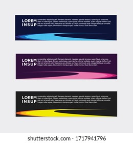 estilo moderno de plantilla de banner web
-plantilla de banner de diseño geométrico abstracto aislada en fondo gris oscuro