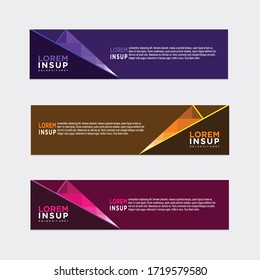 modern style of web banner template
-abstract geometric web design banner template isolated on dark grey background
