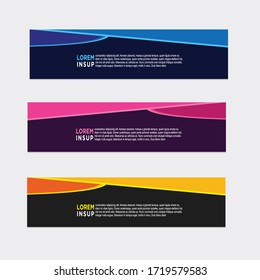 modern style of web banner template
-abstract geometric web design banner template isolated on dark grey background