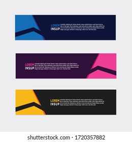 modern style of web banner template
-abstract geometric web design banner template isolated on dark grey background