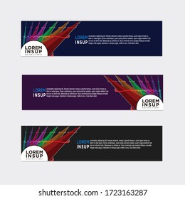 modern style of web banner template
-abstract geometric web design banner template isolated on dark grey background