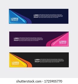 modern style of web banner template abstract geometric web design banner template isolated on dark grey background