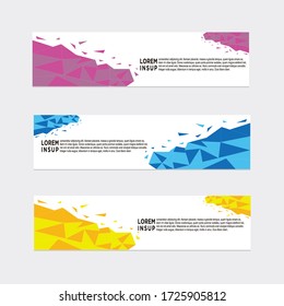 modern style of web banner template abstract geometric web design banner template isolated on dark grey background
