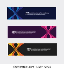 modern style of web banner template abstract geometric web design banner template isolated on dark grey background