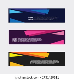 modern style of web banner template abstract geometric web design banner template isolated on dark grey background