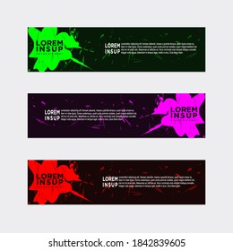 Moderner Stil der Webbanner-Vorlage - abstrakte Web-Design-Banner-Vorlage einzeln auf dunkelgrauem Hintergrund