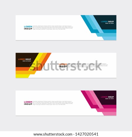 Modern style of web banner template - Abstract geometric web design banner template isolated on dark soft grey background