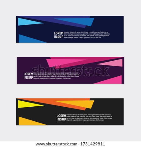 modern style of web banner template abstract geometric web design banner template isolated on dark grey background