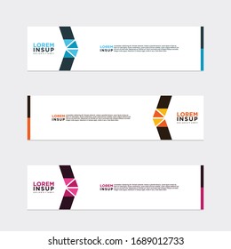 Modern style of web banner template-abstract geometric web design banner template isolated on white background