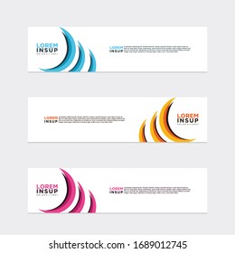 Modern style of web banner template-abstract geometric web design banner template isolated on white background