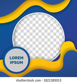 Modern style web social post banner with image space. -  Vector.
