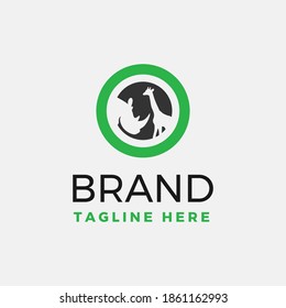 Modern style wildlife animal in circular shape logo template
