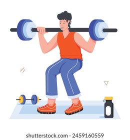 Modern Style Workout Mini Illustrations