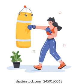 Modern Style Workout Mini Illustrations