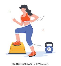 Modern Style Workout Mini Illustrations