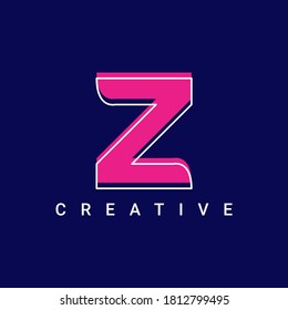 modern style Z letter logo with white outline