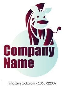 Diseño de logotipo vectorial de cebra de estilo moderno en un fondo blanco