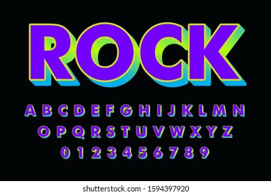 modern styled 3D trendy font effect