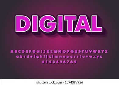 modern styled 3D trendy font effect