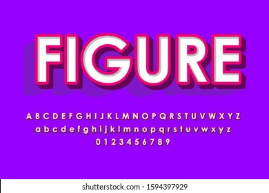 modern styled 3D trendy font effect
