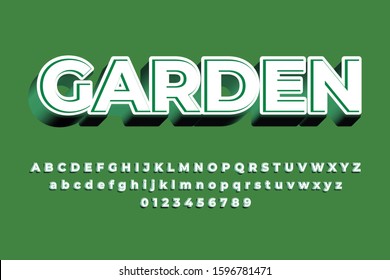 modern styled 3D trendy font and alphabet for poster, sticker